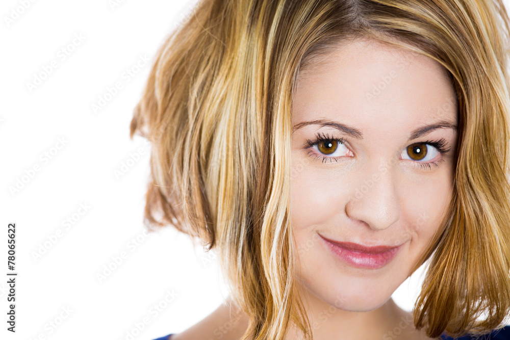 Close up portrait of beautiful young happy smiling woman Close up portrait of beautiful young happy smiling woman