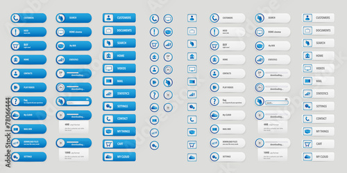 Blue and white big buttons pack © noeldelmar