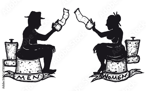 Sanitary icons, men and women