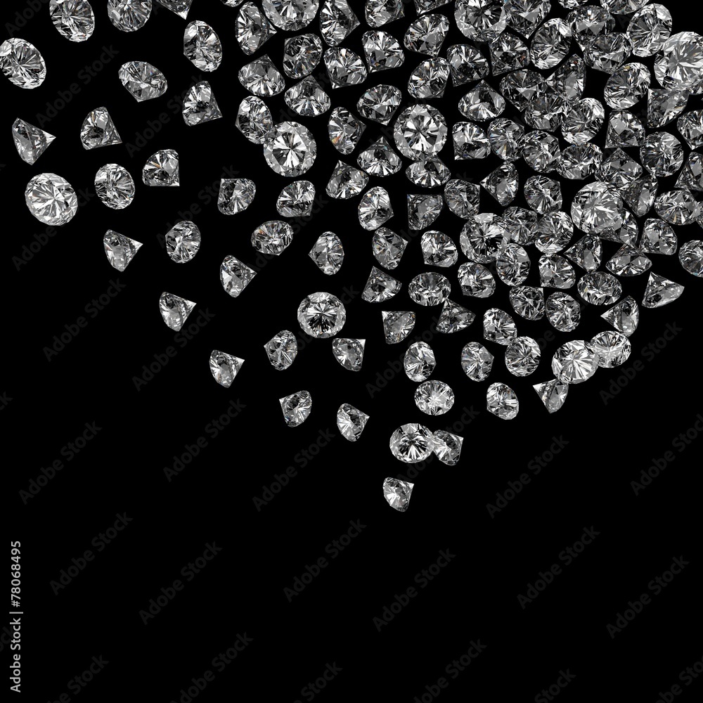 Diamonds 3d in composition as concept Diamonds 3d in composition as concept