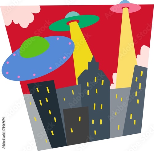 Saucers attack city