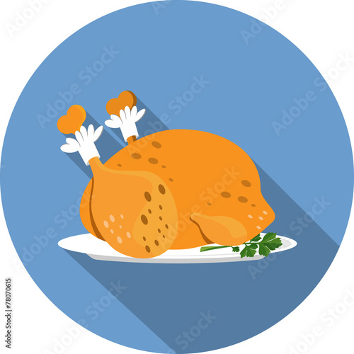 Roasted Chicken Seasoned with Herbs