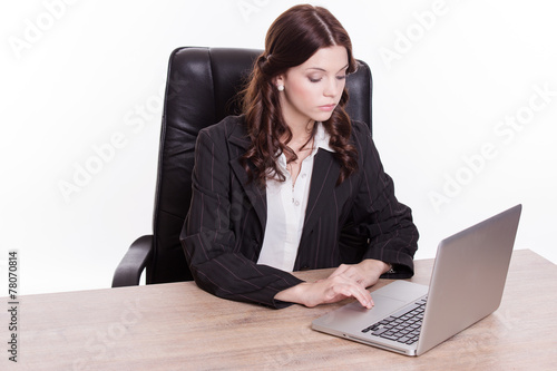 Business woman listening someone in the office