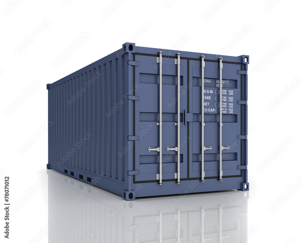 Rendering of a shipping container. Rendering of a shipping container.