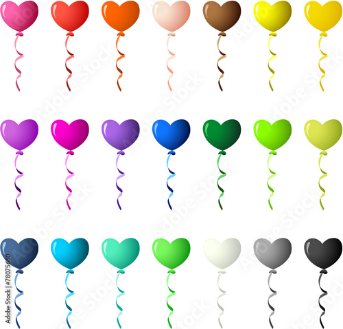 Colored Heart Balloons