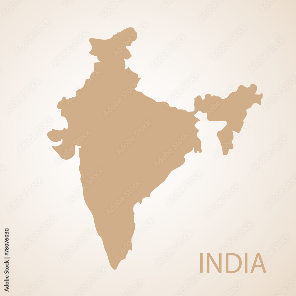 India map brown vector illustration