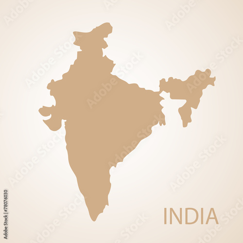 India map brown vector illustration