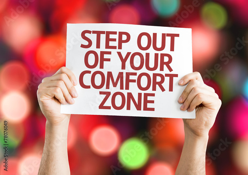 Step Out of Your Comfort Zone card with colorful background