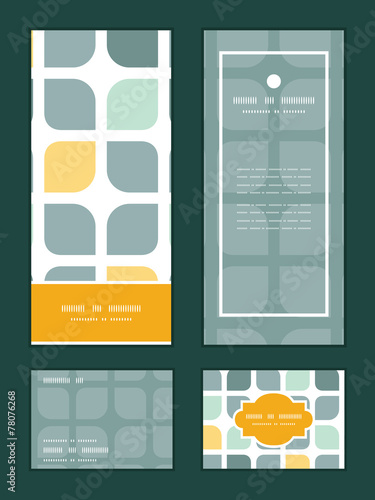 Vector abstract gray yellow rounded squares vertical frame