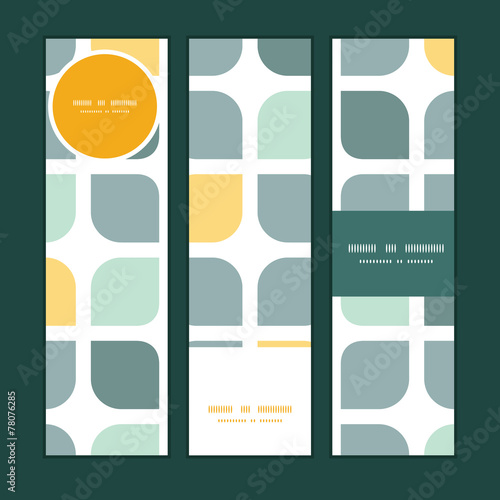 Vector abstract gray yellow rounded squares vertical banners set