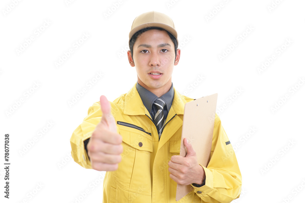 笑顔の作業員