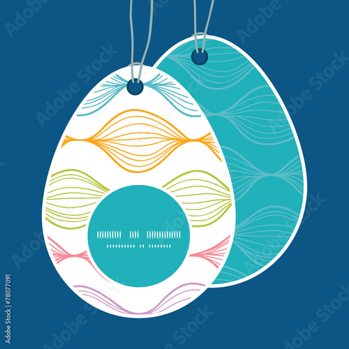 Vector colorful horizontal ogee Easter egg shaped tags set