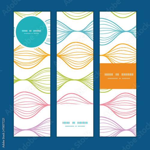 Vector colorful horizontal ogee vertical banners set pattern