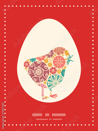 Vector abstract decorative circles chicken silhouette Easter