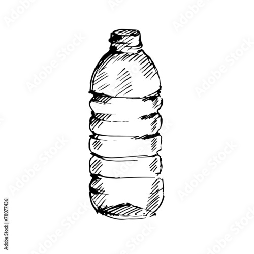 Water bottle. Sketch. Vector illustration.