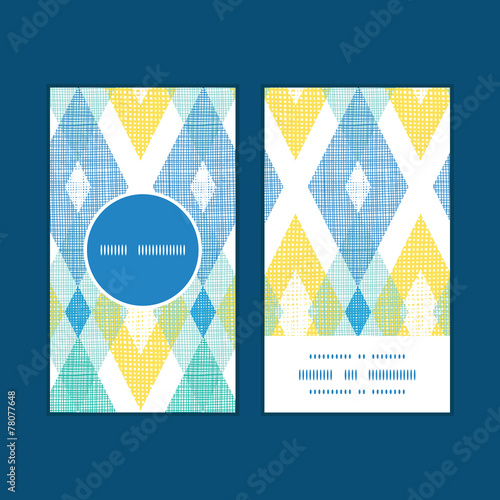 Vector colorful fabric ikat diamond vertical round frame pattern