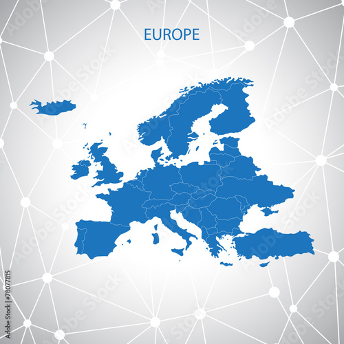 Europe map. Communication background vector