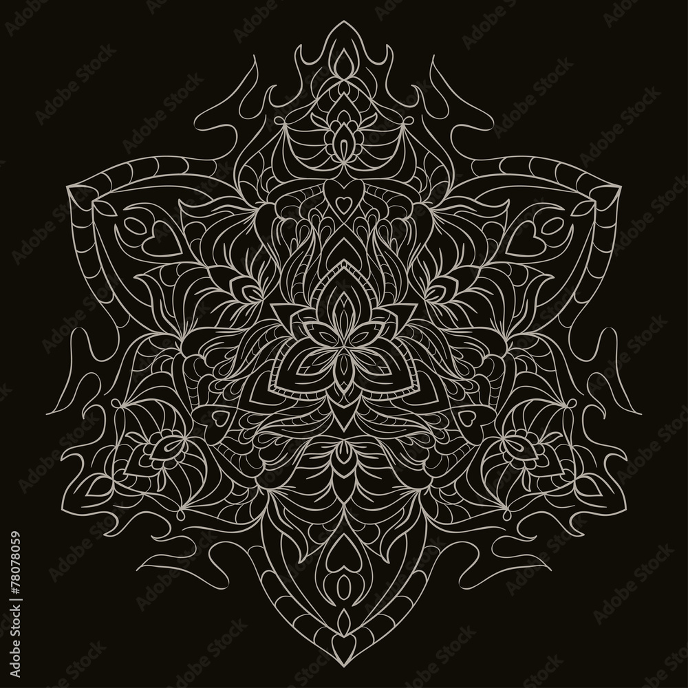 hand-drawing ornamental abstract background