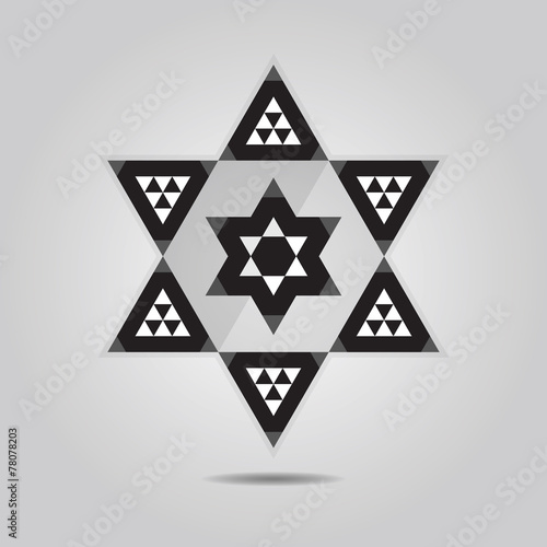 Abstract geometrical triangle tile hexagram icon