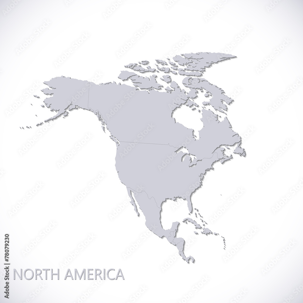 North America Map. Vector illustration