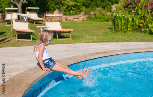 Adorable little girl have fun outdoors