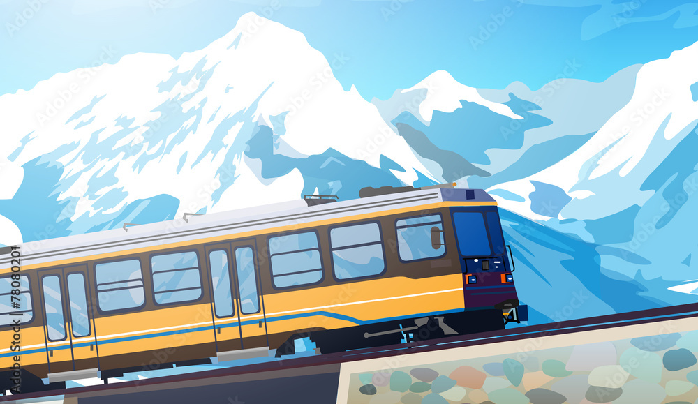Train in high mountains