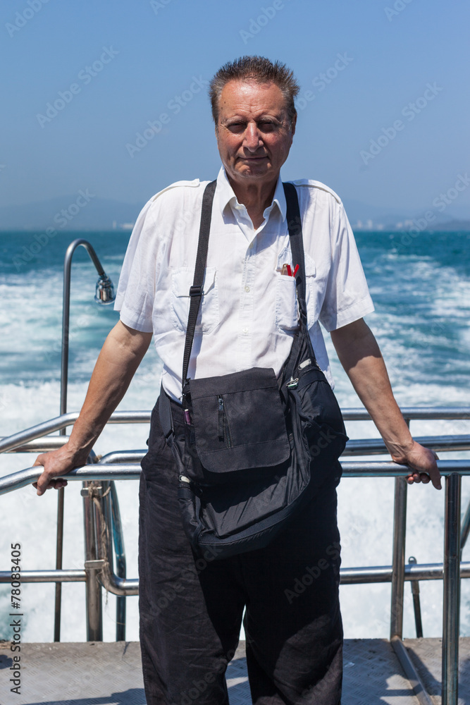 Fototapeta premium Elder man on vacation