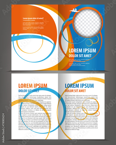 Vector empty bifold brochure design print template