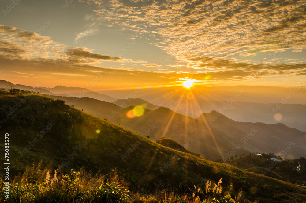 Sunset in PhaTung Mountain, Chiang Rai, Thailand