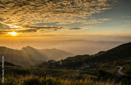 Sunset in PhaTung Mountain, Chiang Rai, Thailand