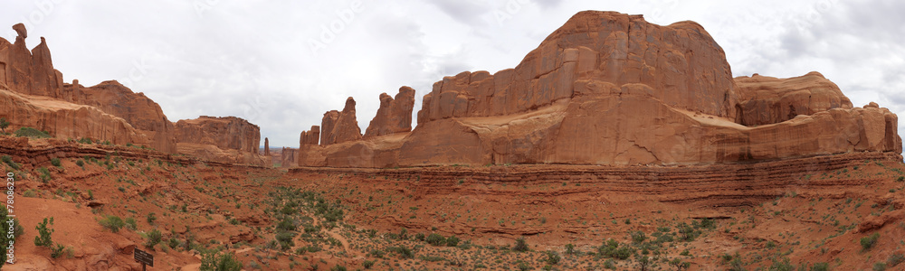 Panorama View of Park Avenue, Arches National Park