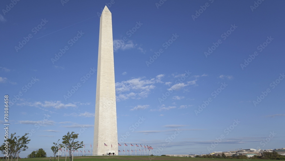 4K Time lapse Washington Memorial with copy space right 4K Time lapse Washington Memorial with copy space right