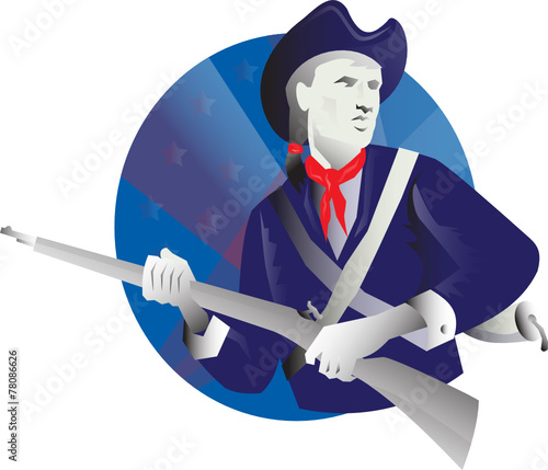 American Minuteman Revolutionary Soldier Retro