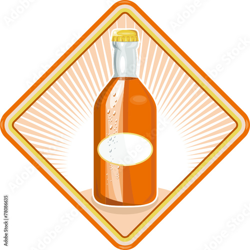 Orange Soda Bottle Diamond Retro