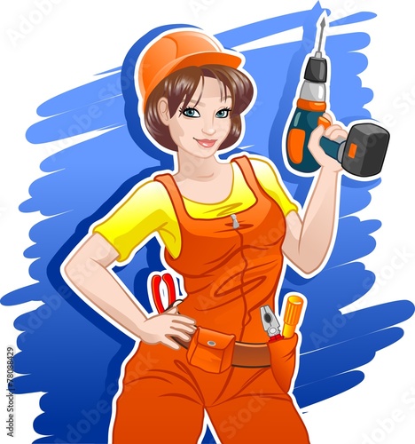 Beautiful girl builder