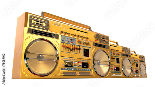 Gold Boomboxes Perspective View