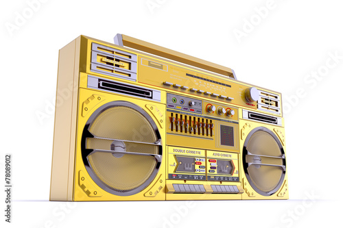 Gold Boombox Perspective View