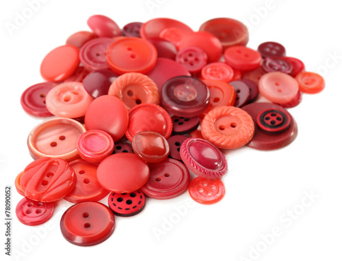 Colorful sewing buttons isolated on white