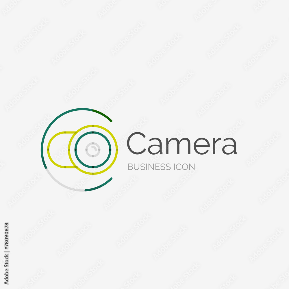 Thin line neat design logo, camera concept Thin line neat design logo, camera concept