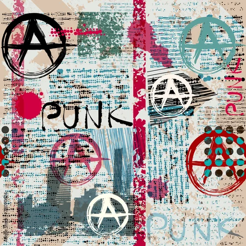 Tapety Grunge gazeta ze słowem Punk.