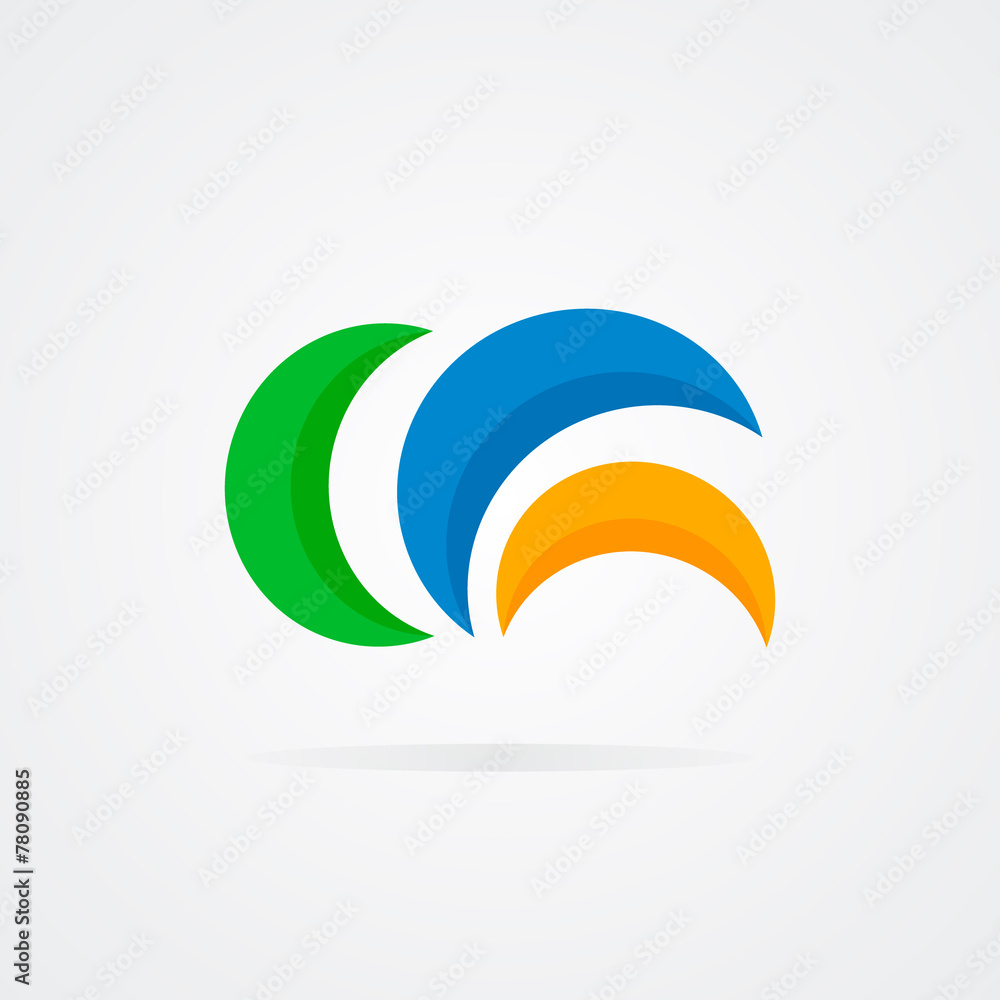 Abstract semicircle design logo Abstract semicircle design logo
