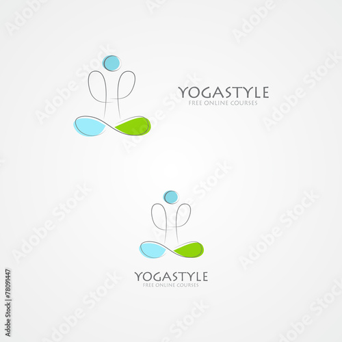 Vector logo with a man in yoga pose