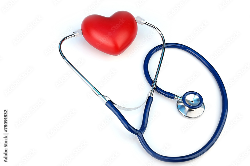 Stethoscope with heart on light background Stethoscope with heart on light background
