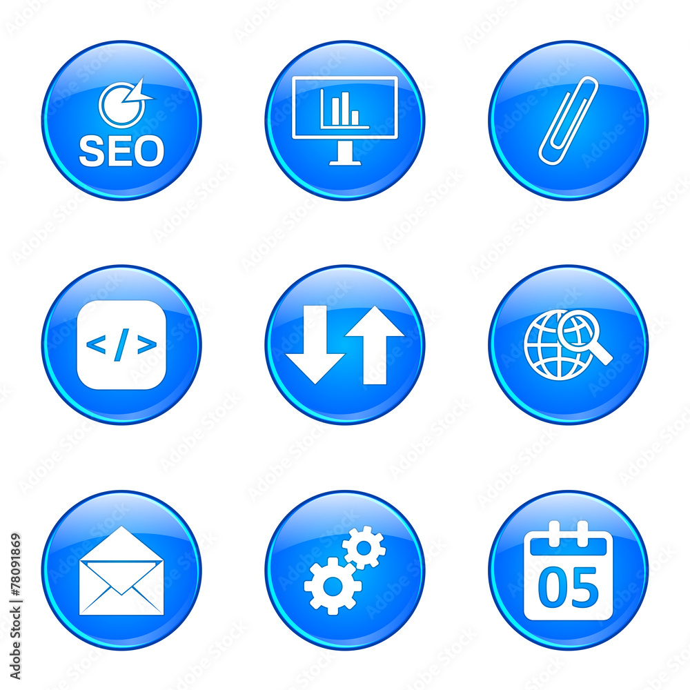 SEO Internet Sign Blue Vector Button Icon Design Set 6 SEO Internet Sign Blue Vector Button Icon Design Set 6