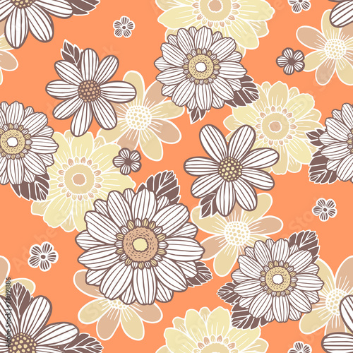 seamless background with daisy flowers
