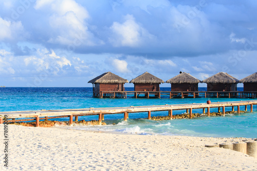 water villas in tropical resort