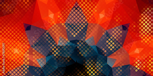 low poly double exposure crown bright abstract background square