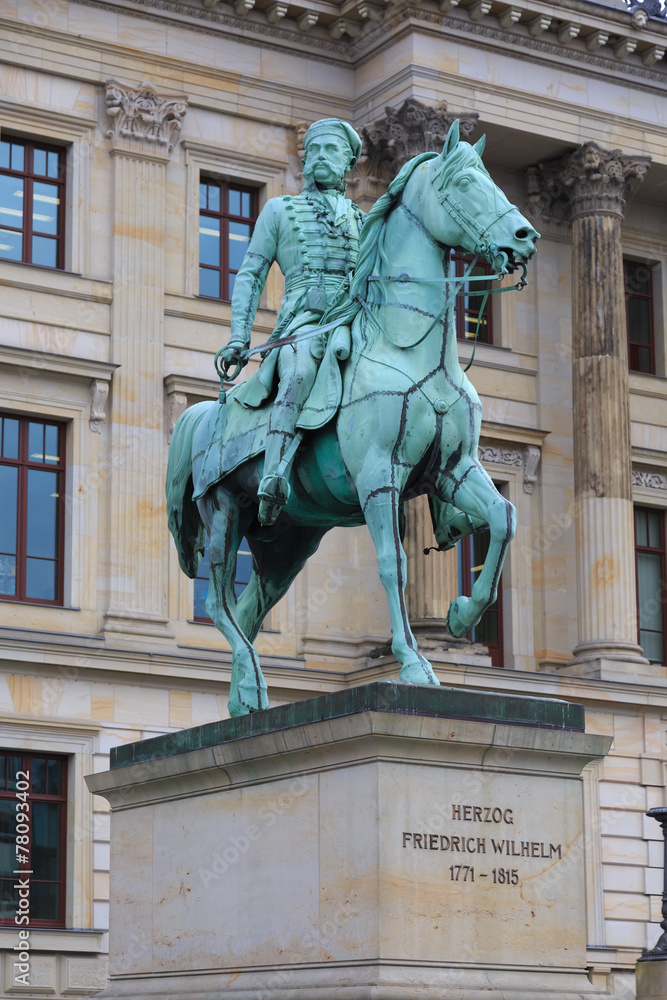 Friedrich Wilhelm riding horse statue in the Braunschweig