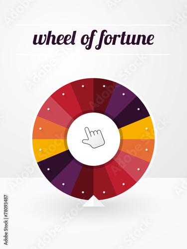 empty wheel of fortune with a pointer and label