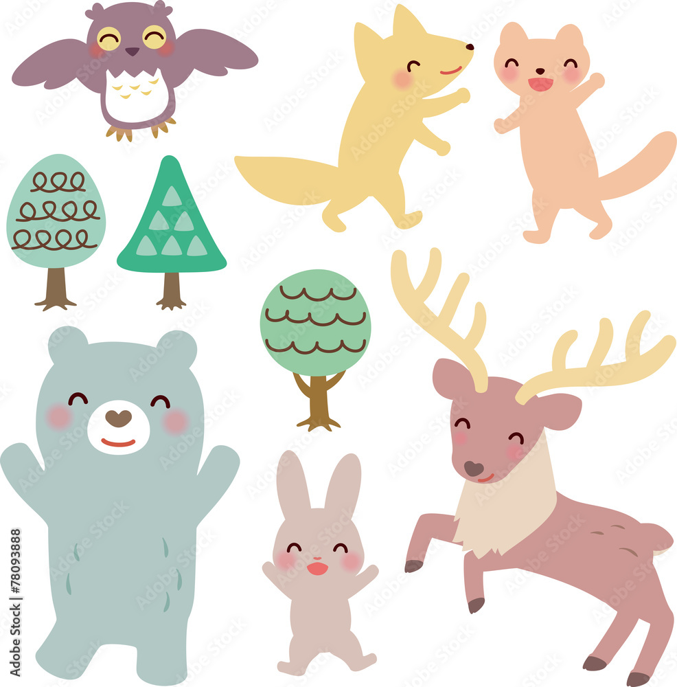 Fototapeta premium 笑顔の森の動物